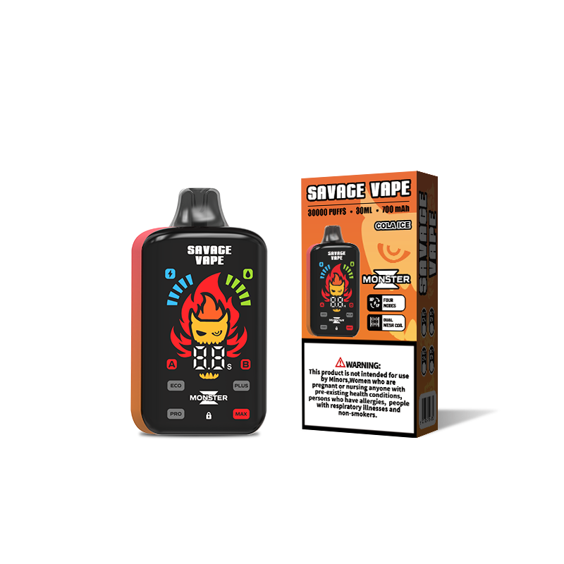 Monstro Savage original Z 30000 Puff 30k Vape e cigarro e cigarro duplo bobina de malha 5% nic salva-touro