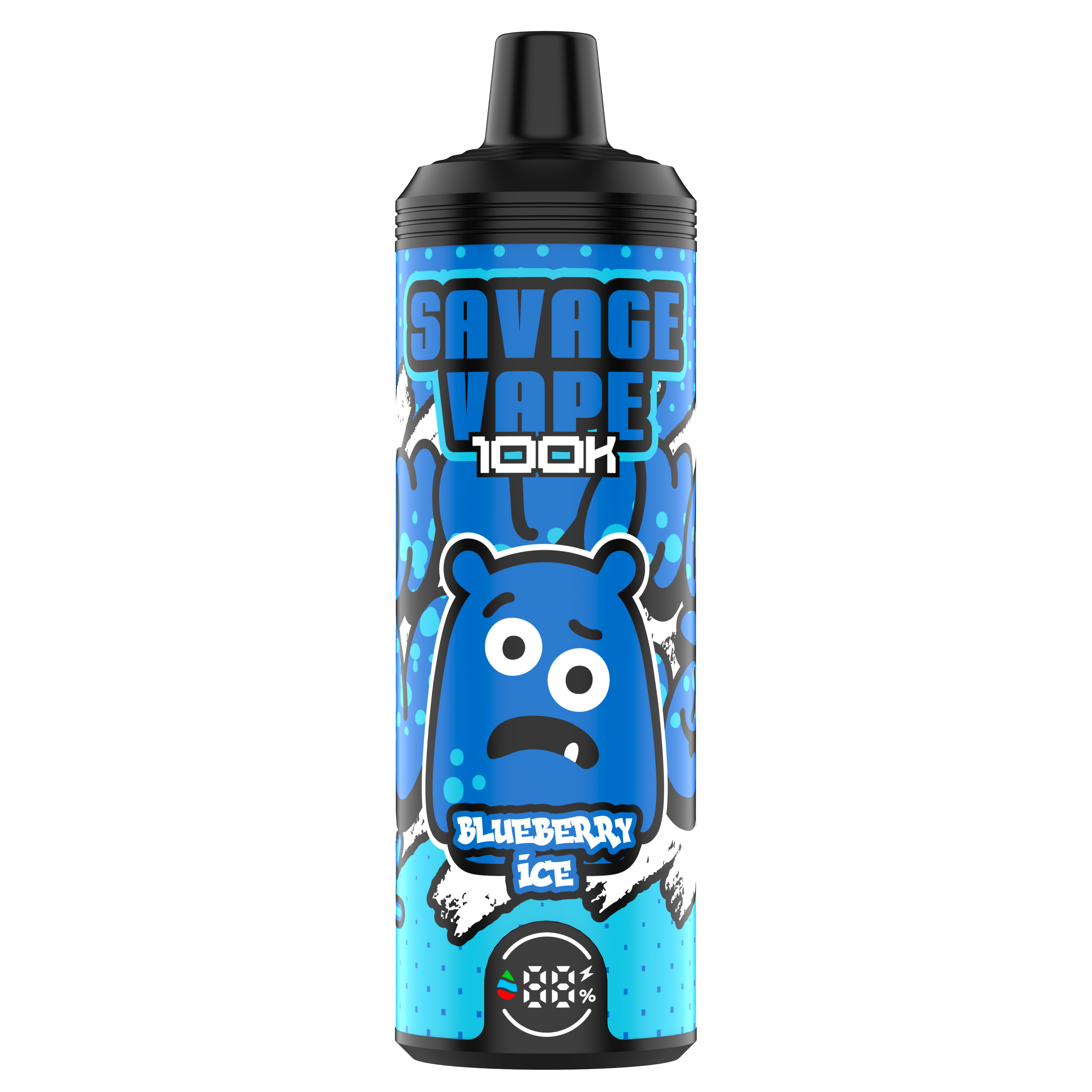 UE Warehouse Original Vape Savage MTL 100000 Puff 80000 65000 Cigarro Eletrônico Vaper Dual Malha Dual Bobina 50ml E-líquido Vape descartável 100k 80k 65k-blueberry gelo