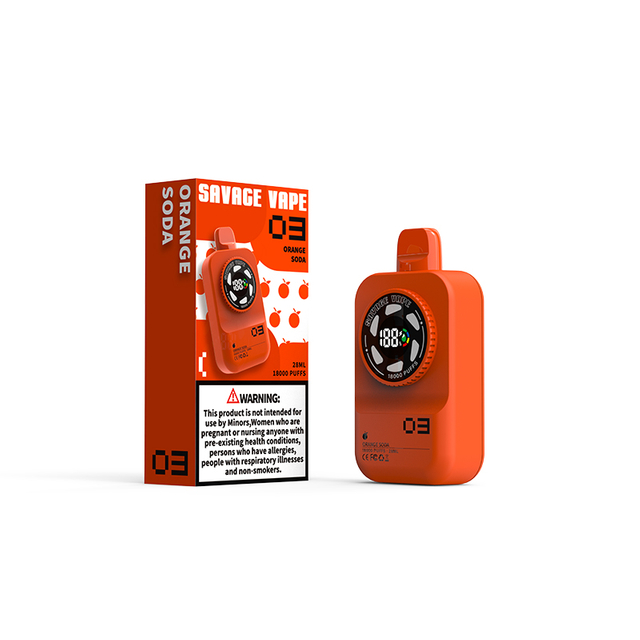 Original Savage Camera 18000 Puffs 18k Vape E Cigarro 2% 3% 5% Nic Salt - Soda Laranja