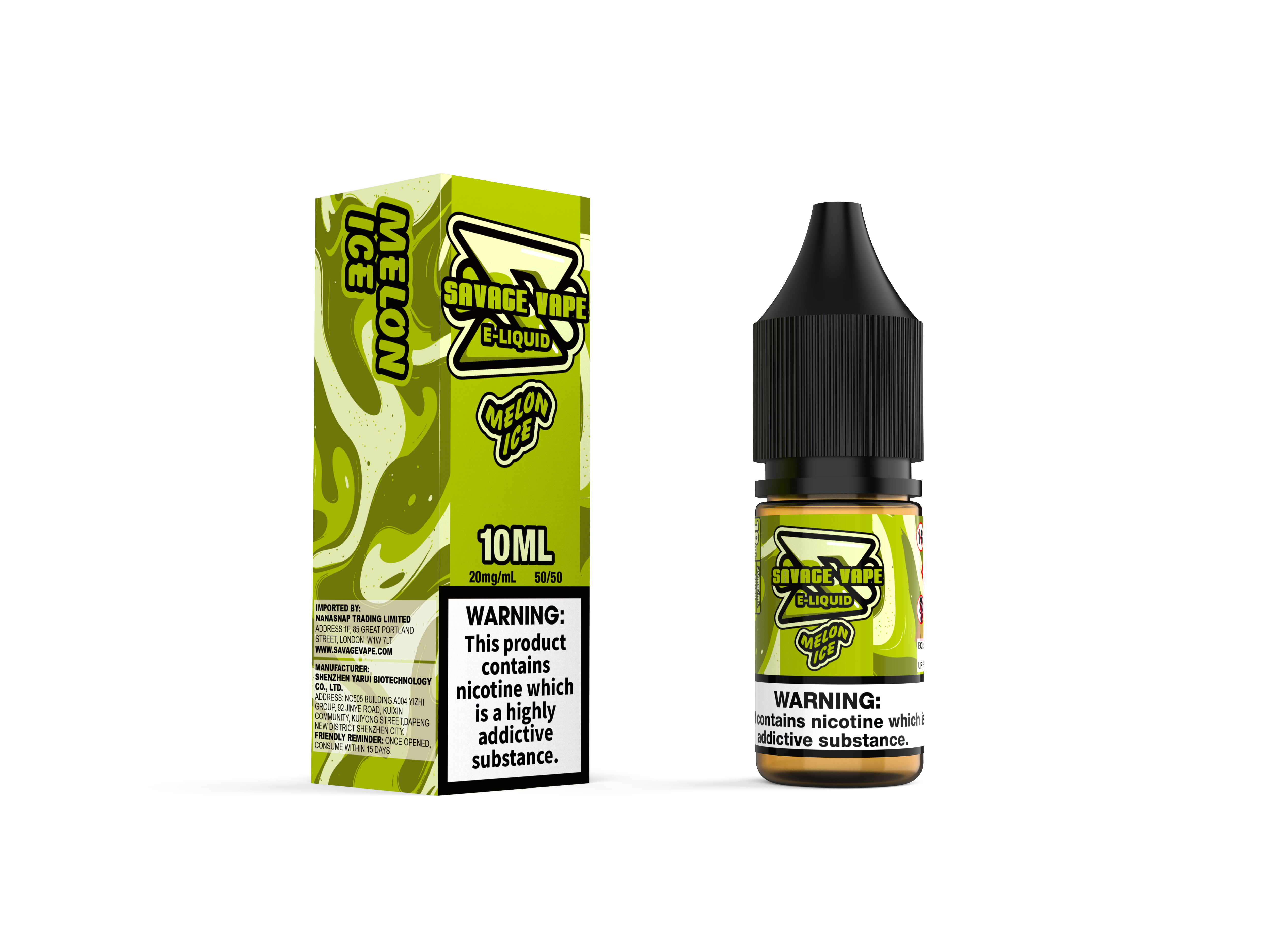 Savage vape e suco de 2 mg de nicotina sal 10ml TPD- Melon Ice