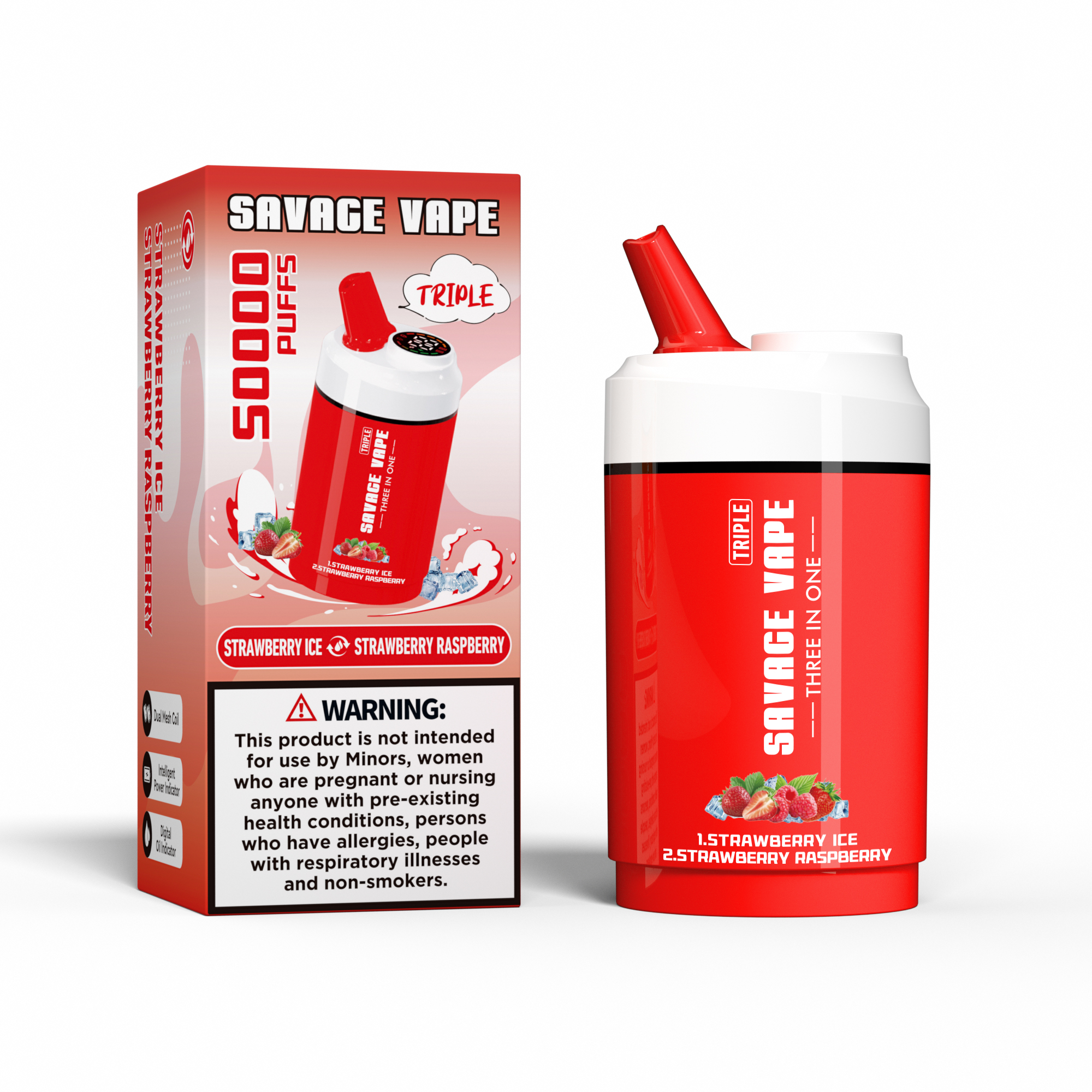 Savage vape triplo 50000 sopros 50k três em um 3 em 1 Vape descartável Vape Double Flavor-Triple Melon & Pineapple LCE