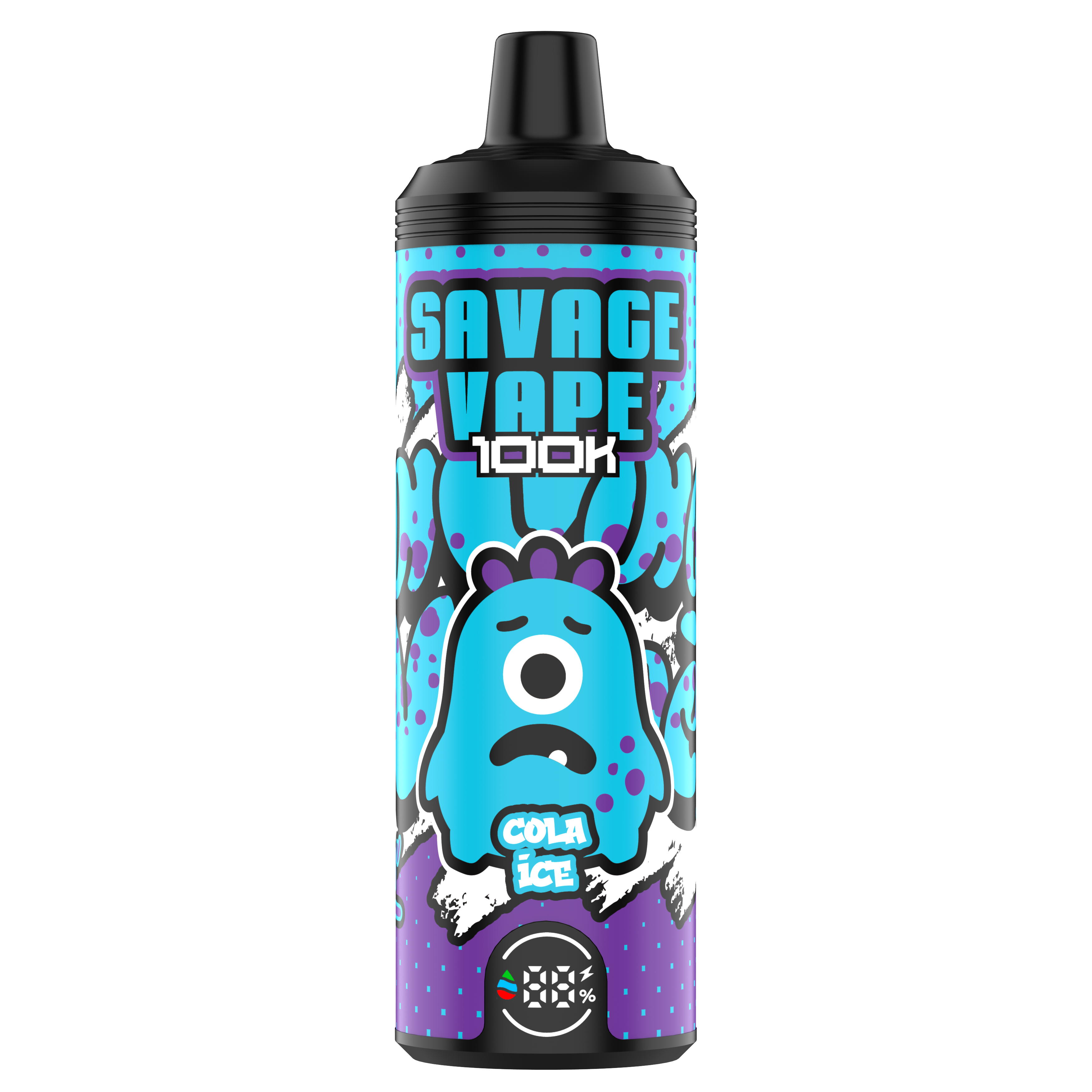 UE Warehouse Original Vape Savage MTL 100000 Puff 80000 65000 Cigarro eletrônico Vaper Dual Mesh Coil 50ml E-líquido Vape descartável 100k 80k 65k-Cola gelo