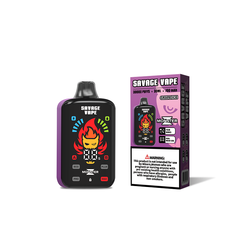Monstro Savage original Z 30000 Puff 30k Vape E Vape E cigarro dupla bobina de malha 5% Nic salanana gelo