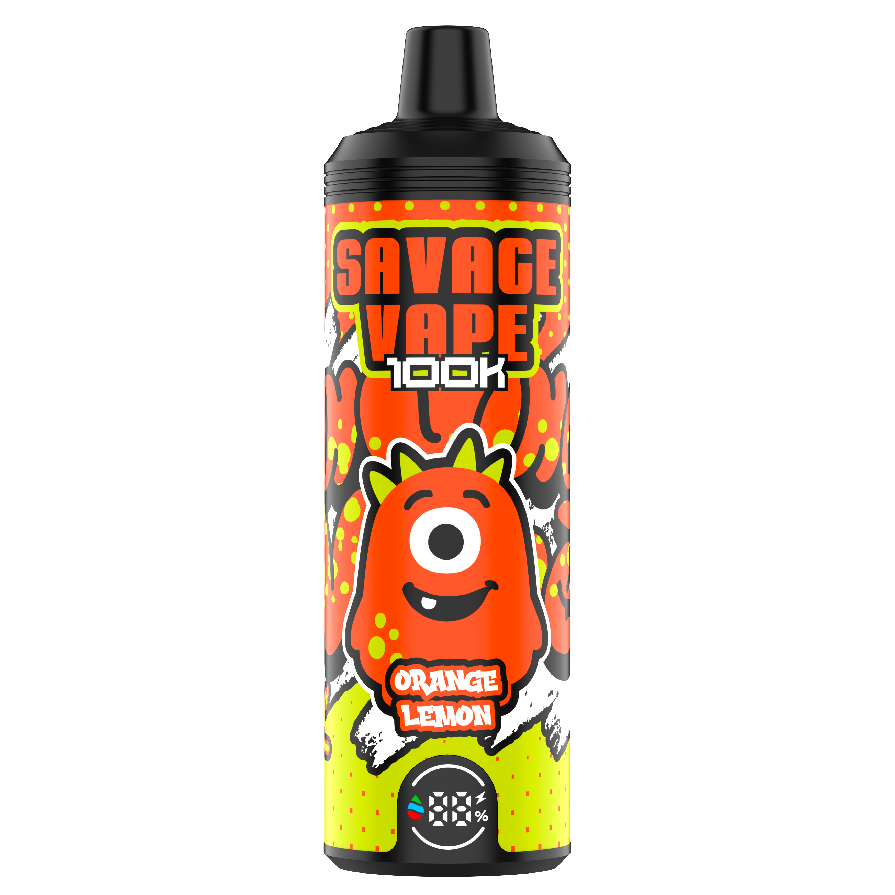 UE Warehouse Original Vape Savage MTL 100000 Puff 80000 65000 Cigarro eletrônico Vaper bobina de malha dupla 50ml E-líquido Vape descartável 100k 80k 65k-laranja limão laranja