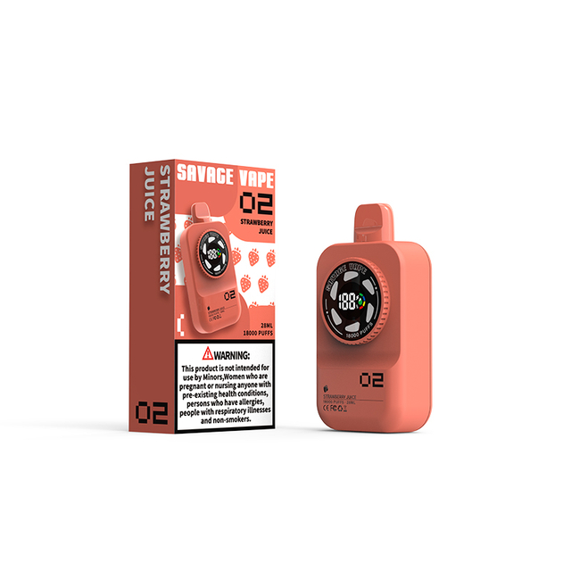 Savage Camera 18000 Puffs 18k Vape descartável e cigarro 2% 3% 5% Nic Salt - suco de morango