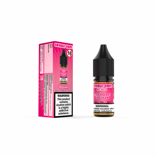 Savage Vape Sorvete de Morango Nic Salt E-líquido 20mg 2ml TPD