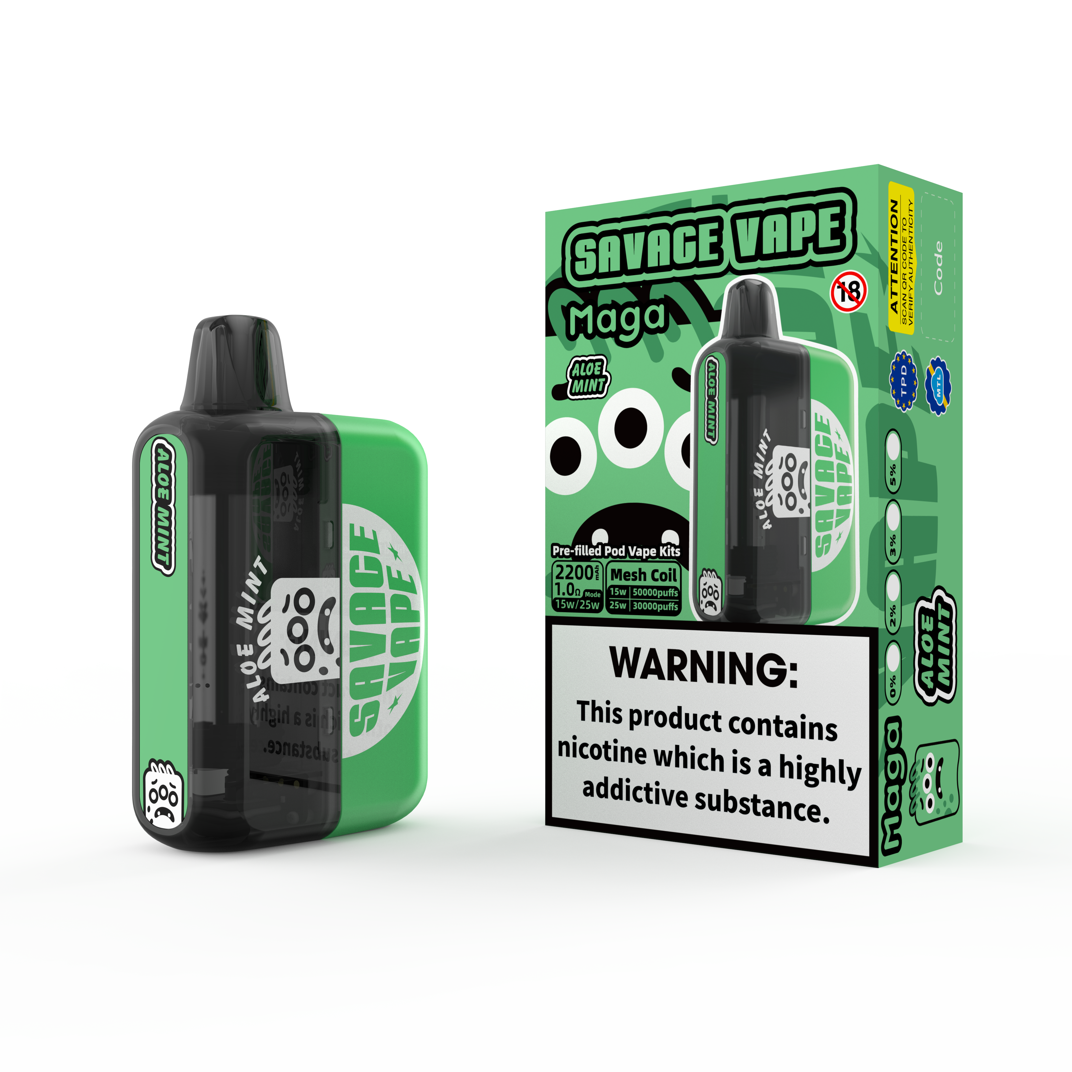 2025 NOVO DESIGN DESIGN EU SAVAGE SAVAGE MAGA 50000 PUFF POFF Preenchido kits de cartucho pré-enchidos