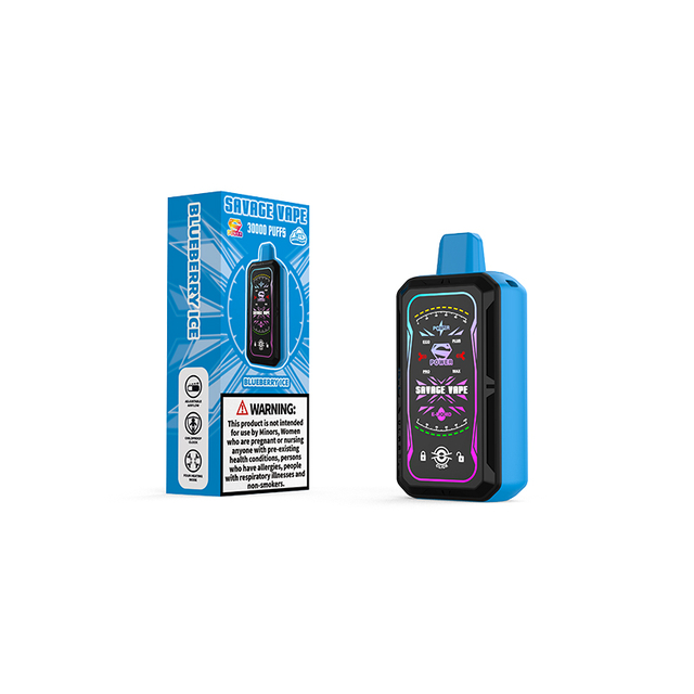 Savage S Power 30k Puff 30000 Vape descartável E Cigarro Bobina de malha dupla 4 Potência ajustável 700mAh Bateria recarregável - Bluberry Ice