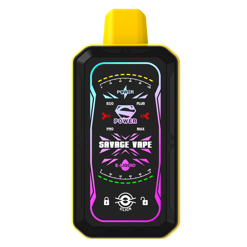 Savage S Power 30k Puff Vape Descartável 30000 E Cigarro Bobina de Malha Dupla 4 Potência Ajustável 700mAh Bateria Recarregável 