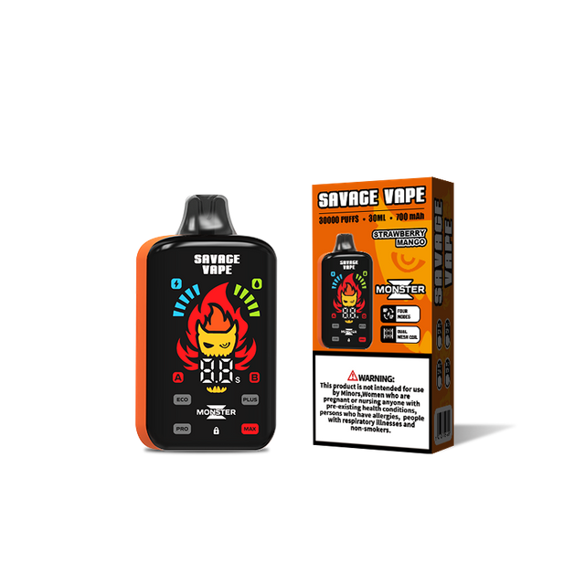 The Hot Sell Savage Monster Z 30000 Puff E-cigarro Descartável Vaper 30k Fluxo de Ar Ajustável - Manga Morango