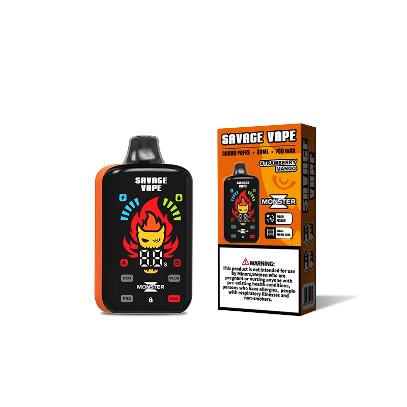 The Hot Sell Savage Monster Z 30000 Puff E-cigarro Descartável Vaper 30k Fluxo de Ar Ajustável - Manga Morango