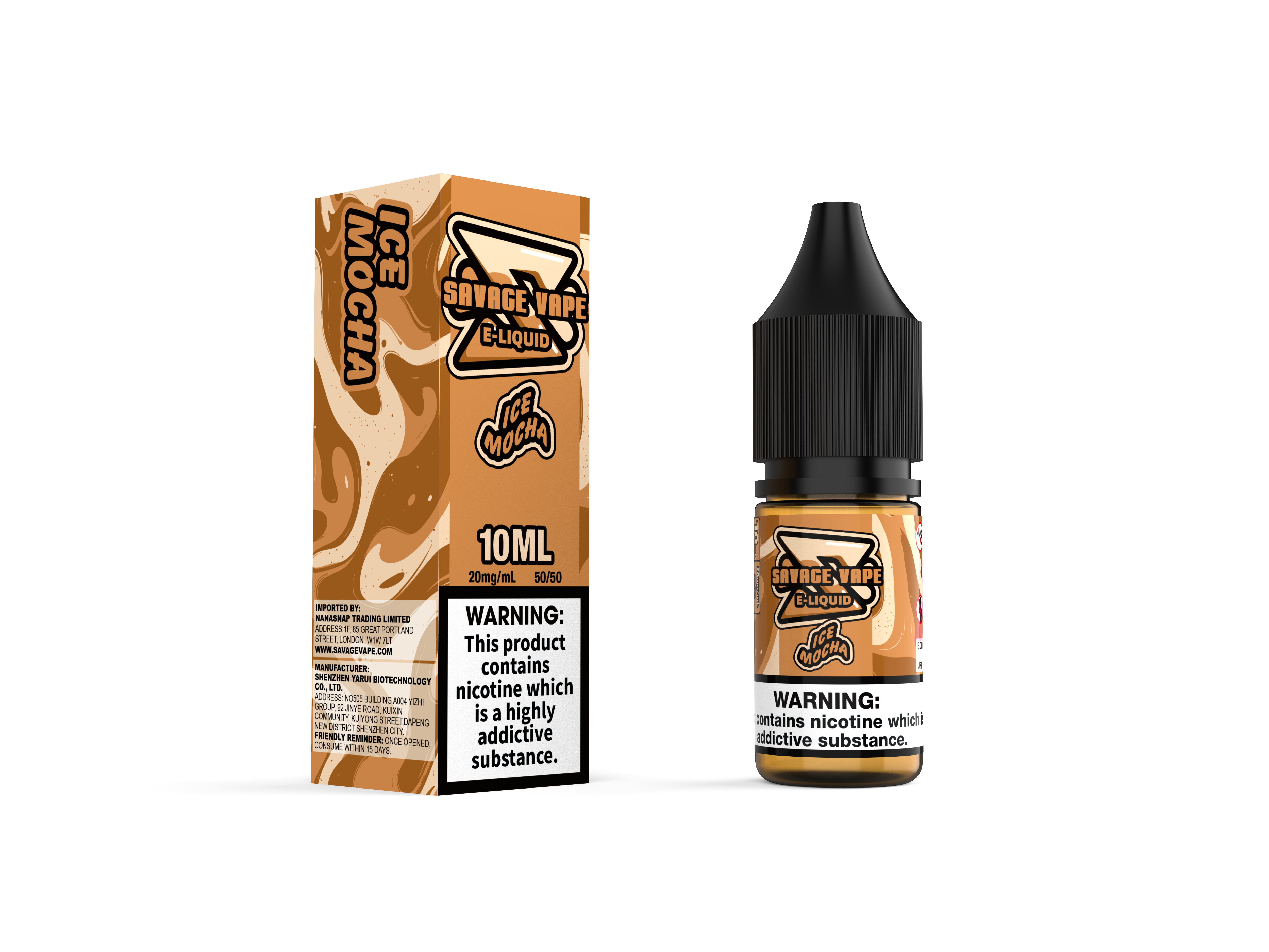 Savage vape e líquido 2mg nicotina sal 10ml tpd- gelo mocha