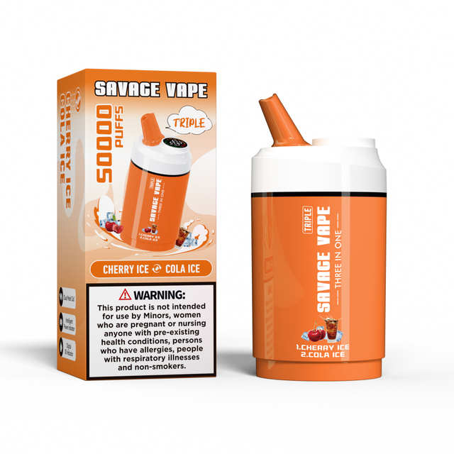 Savage vape triplo 50000 sopros 50k três em um 3 em 1 descartável vape -gelo e gelo de melancia