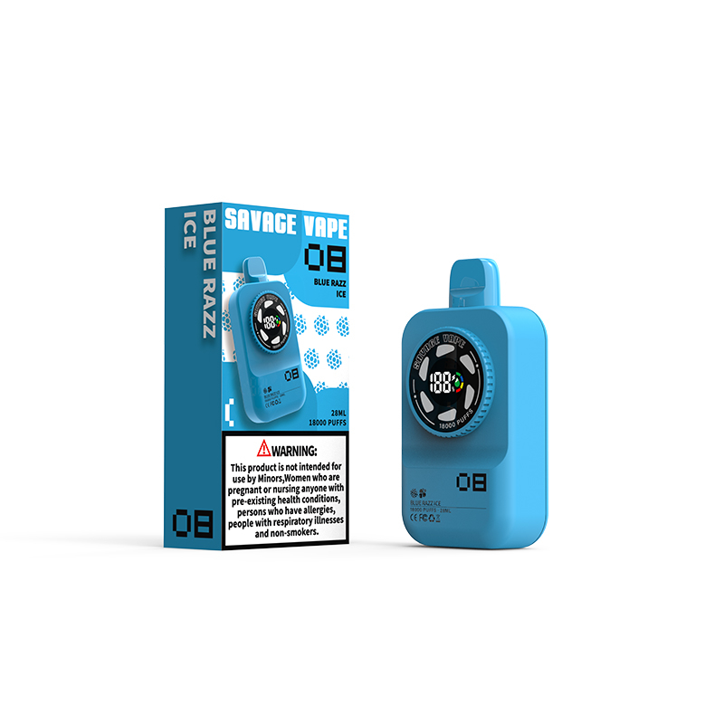 Alemanha Warehouse Savage Camera 18000 Puff 18k Vape descartável e cigarro 2% 3% 5% Nic Salt - Blue Raz Ice