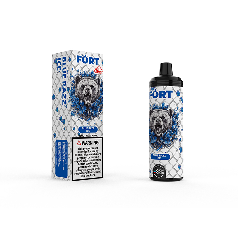 SAVAGE FORT SHISHA 45000 PUFF 45k Vape descartável DTL E Cigarro Al Fakher com fluxo de ar ajustável - Bluberry Ice