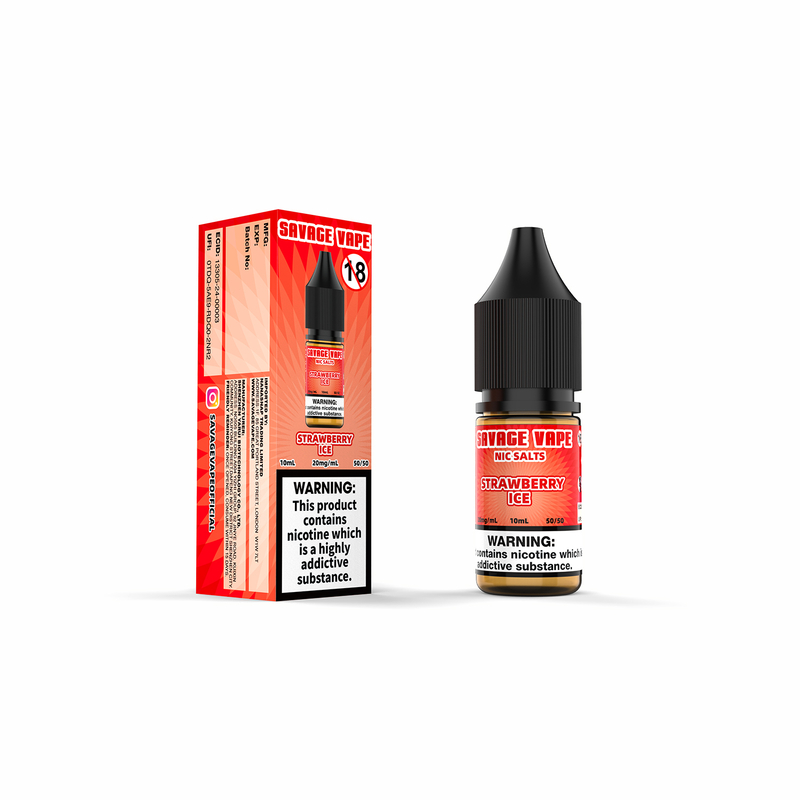 Savage Vape Morango Ice Nic Salt E-líquido 20mg 2ml TPD