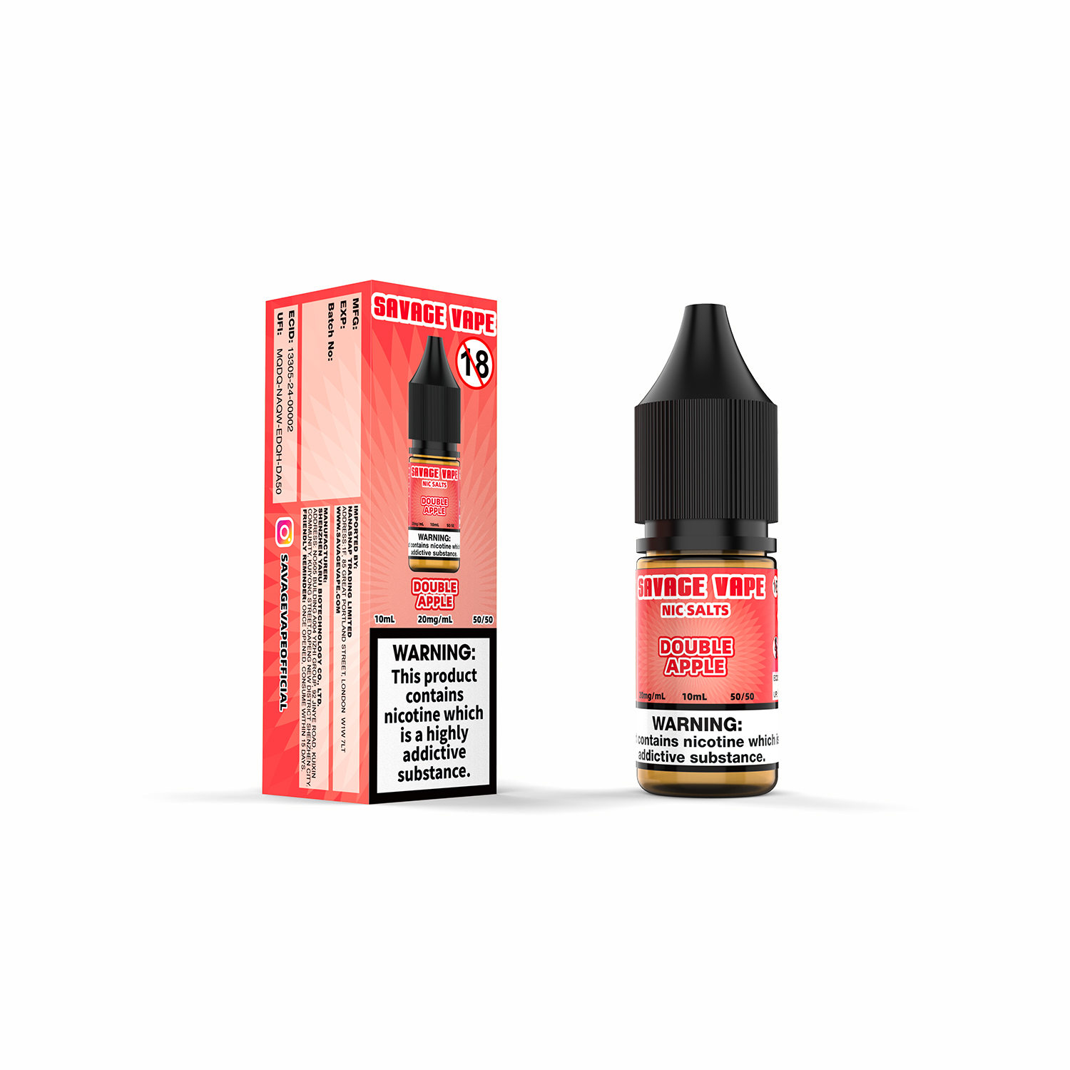 Savage Vape Double Apple Nic Salt E-líquido 20mg 2ml TPD