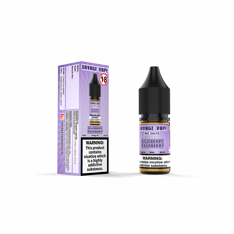 Savage Vape Bluberry Framboesa Nic Salt E-líquido 20mg 2ml TPD